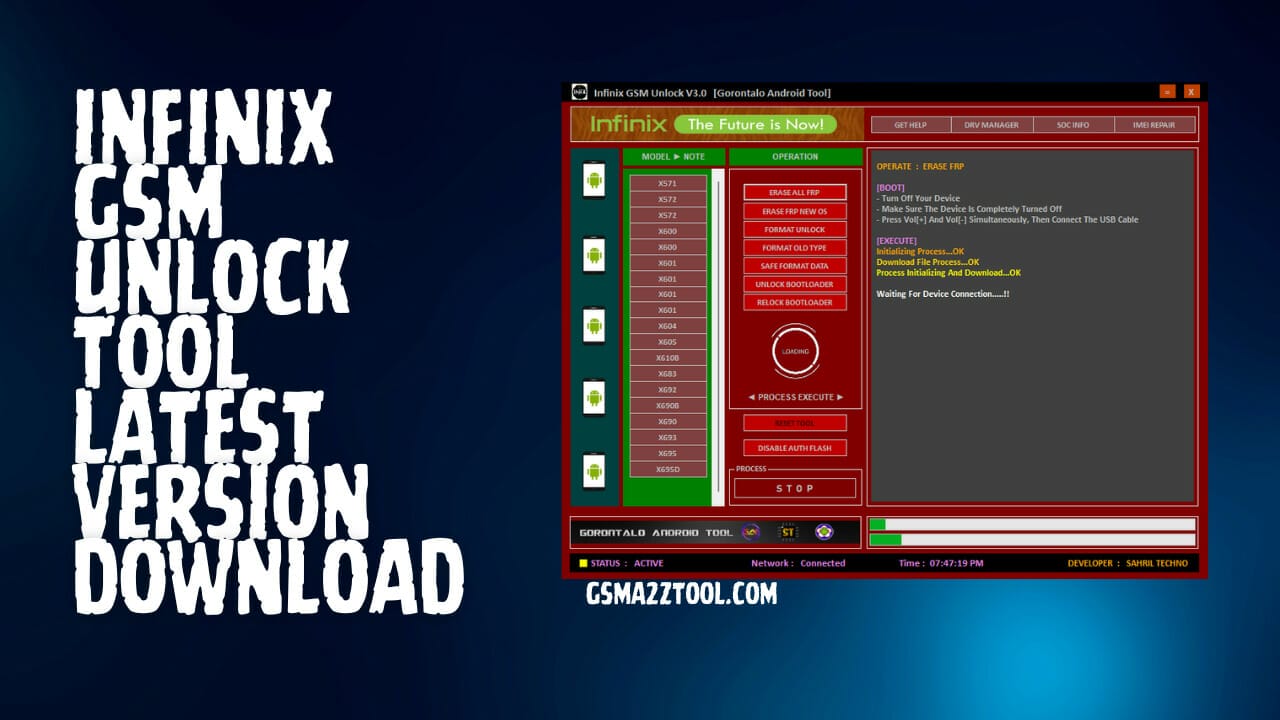 Infinix GSM Unlock Tool V3.5 Latest FRP/Pattern Lock Remove Free Download