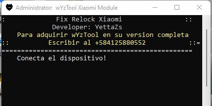 wYzTool Xiaomi Fix Module Relock Unlock Mi Tool