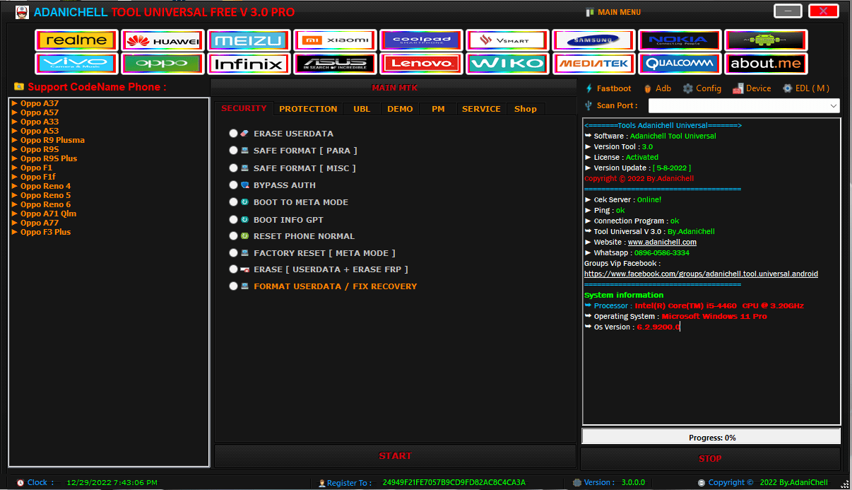 Adanichell tool universal Adanichell tool universal