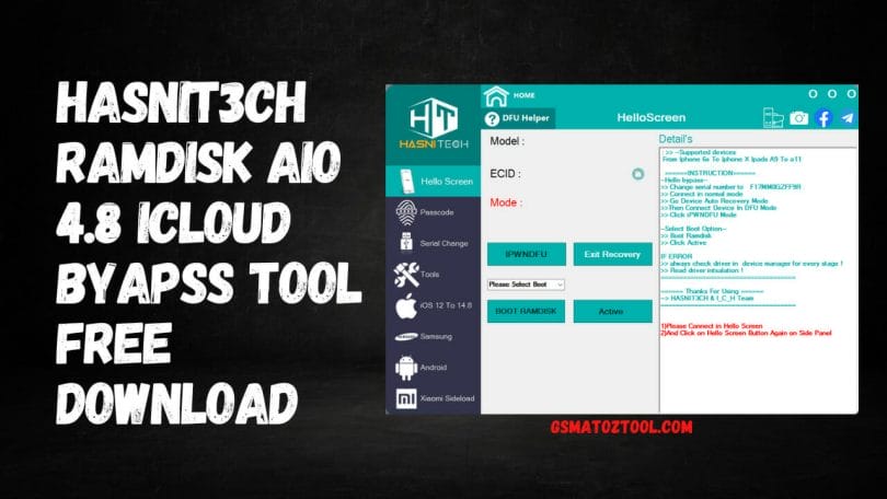HASNIT3CH Ramdisk AIO 4.8 iCloud Byapss Tool Free Download