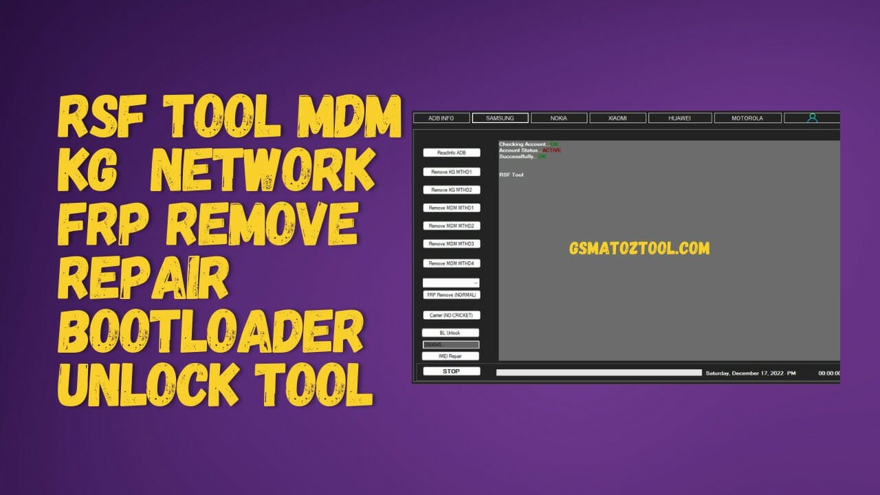 Rsf tool mdm | kg | network | frp remove | repair | bootloader unlock tool Rsf tool mdm | kg | network | frp remove | repair | bootloader unlock tool