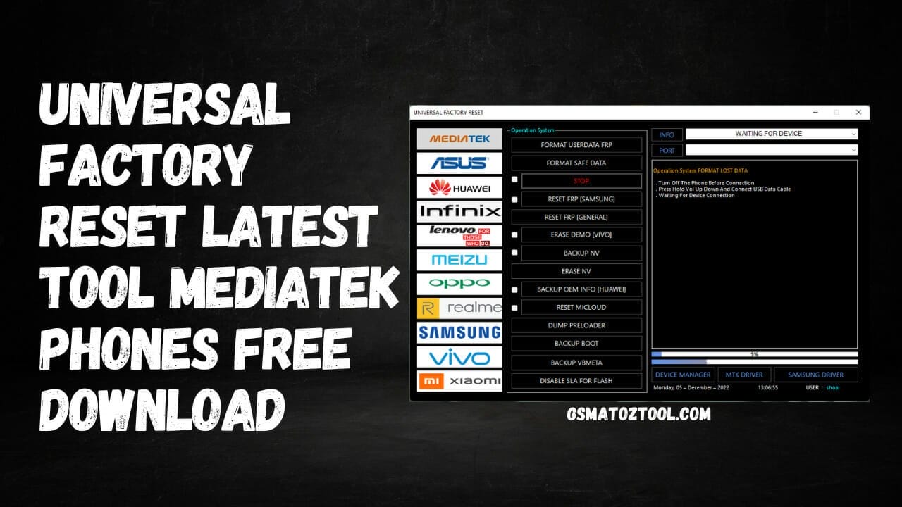 Universal factory reset latest tool mediatek phones free download