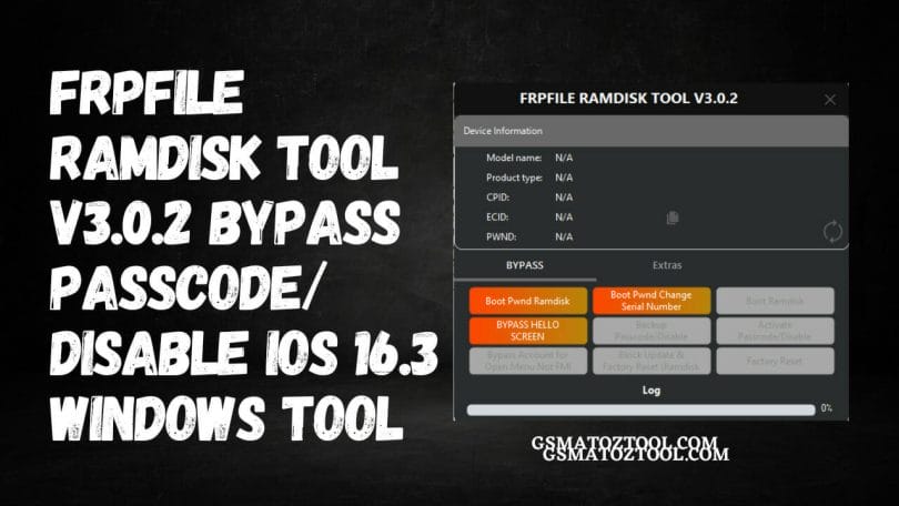 FRPFILE Ramdisk Tool V3.0.2 Bypass Passcode Disable iOS 16.3 Windows Tool