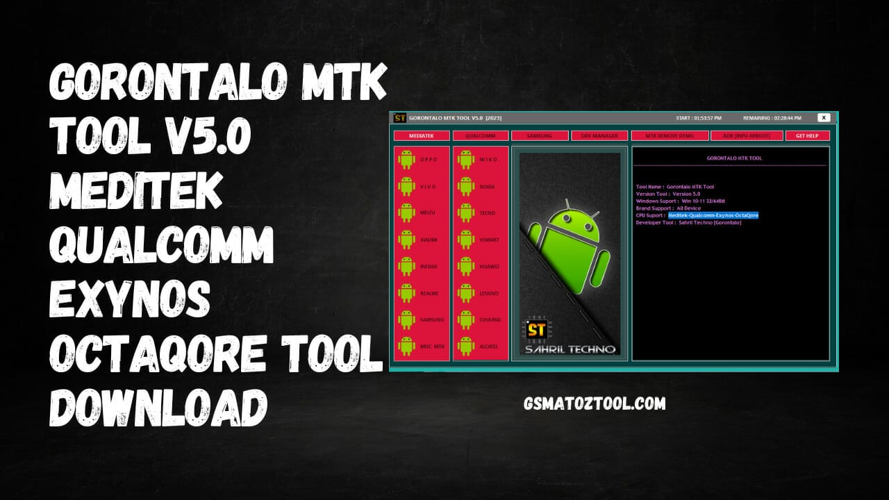 Gorontalo mtk tool v5. 0 meditek-qualcomm-exynos-octaqore tool download