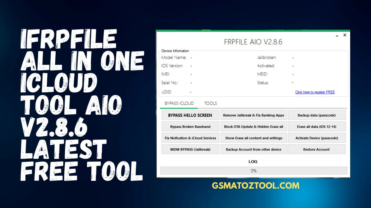 Ifrpfile all in one icloud tool aio v2. 8. 6 latest free tool