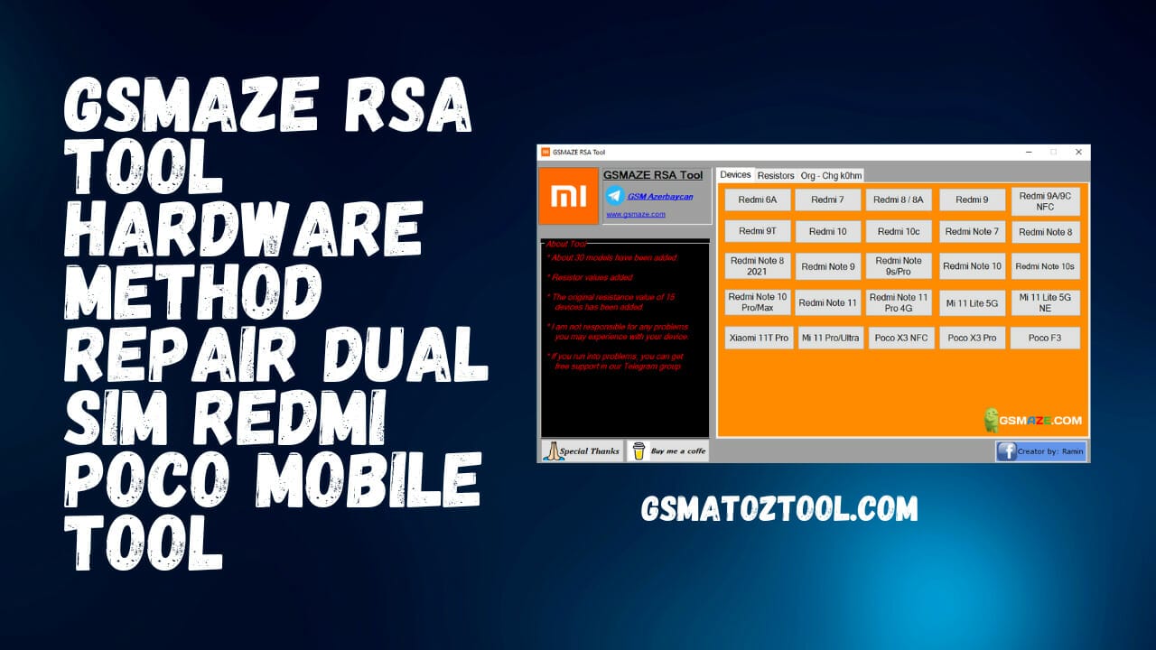 Gsmaze rsa tool hardware method repair dual sim tool download