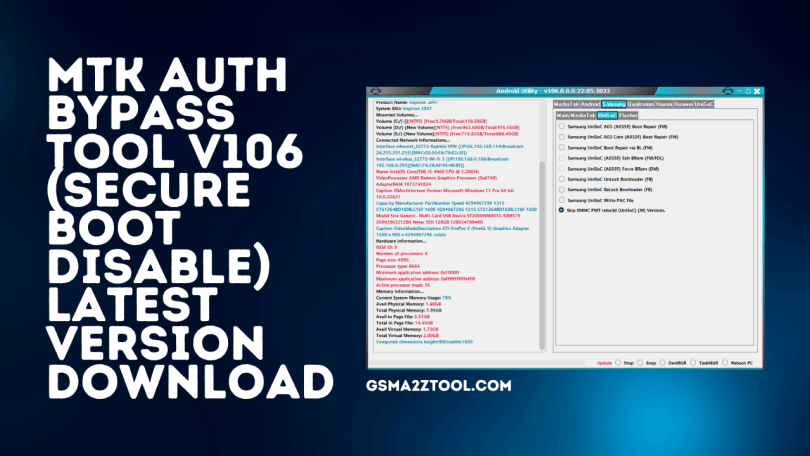 MTK Auth Bypass Tool V106 (MTK Meta Mode Utility) Tool Download