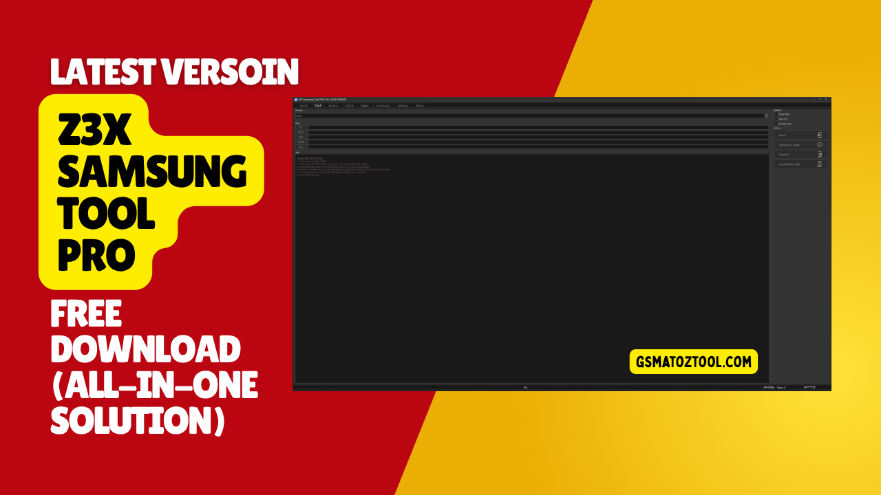 Z3x samsung tool pro interface showing mobile unlocking and repair