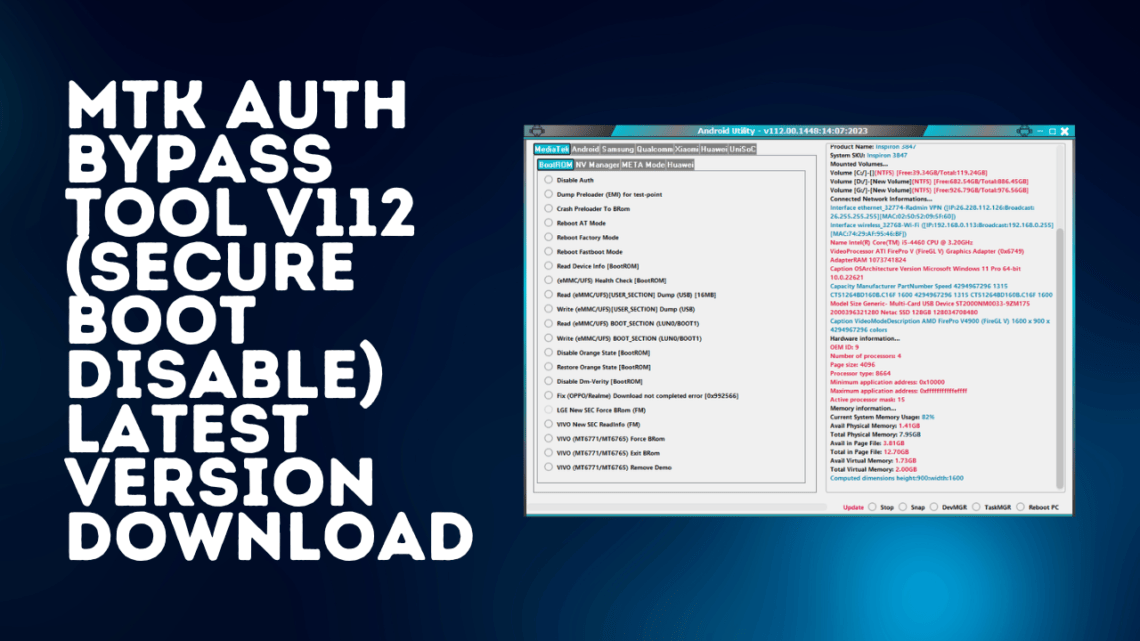 MTK Auth Bypass Tool V112 Latest Version Download