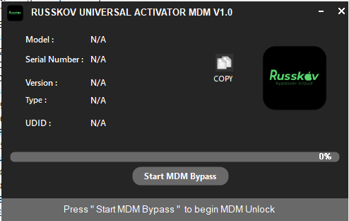 Russkov universal activator mdm Russkov universal activator mdm