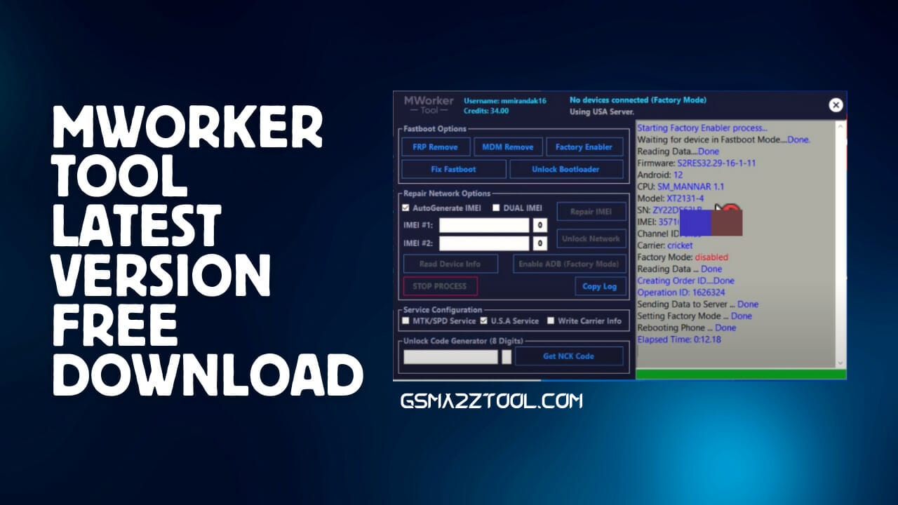 Mworker tool latest for repair and unlock network