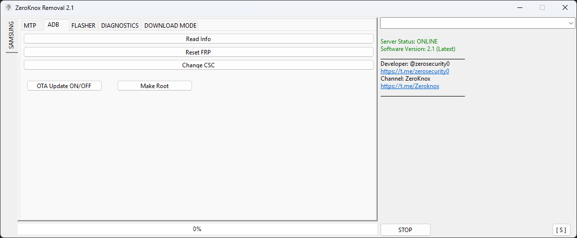 Zeroknox removal tool v2. 4 remove kg lock and frp bypass 3 Zeroknox removal tool window showing samsung device information frp reset kg lock removal firmware flashing