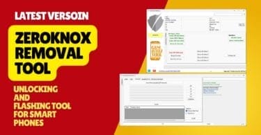 Zeroknox removal tool interface used for samsung kg lock removal frp bypass adb enable and firmware flashing functions.