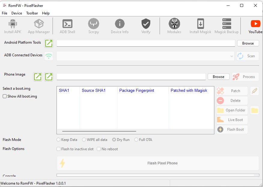 Romfw pixelflasher tool