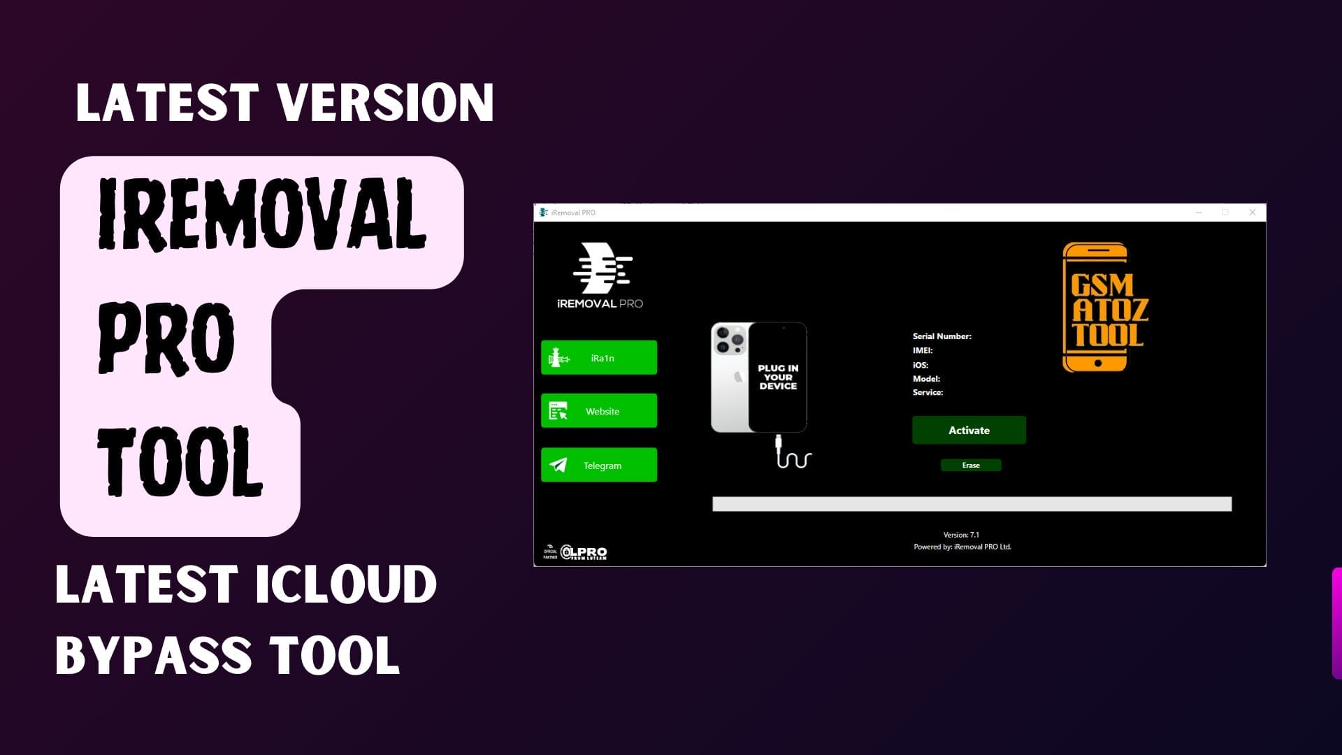 Iremoval pro v7. 1 (ira1n v4. 6) latest icloud bypass tool