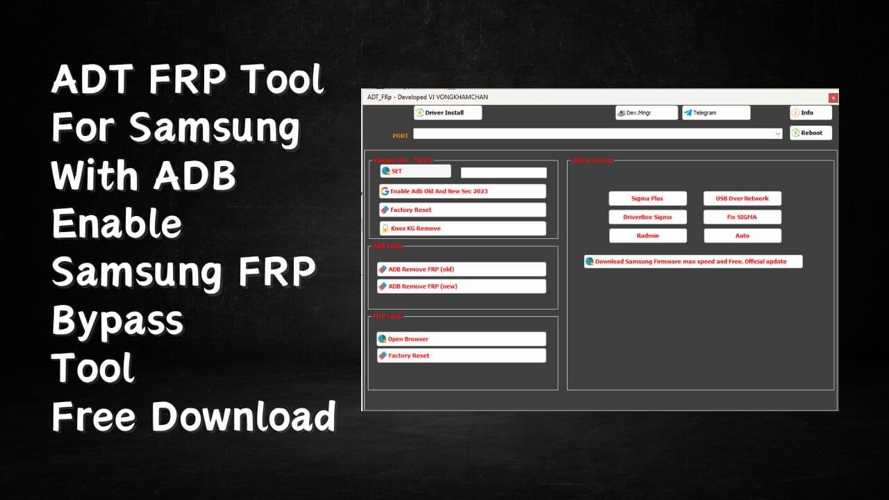 Adt frp tool for samsung mobile enable frp bypass tool download