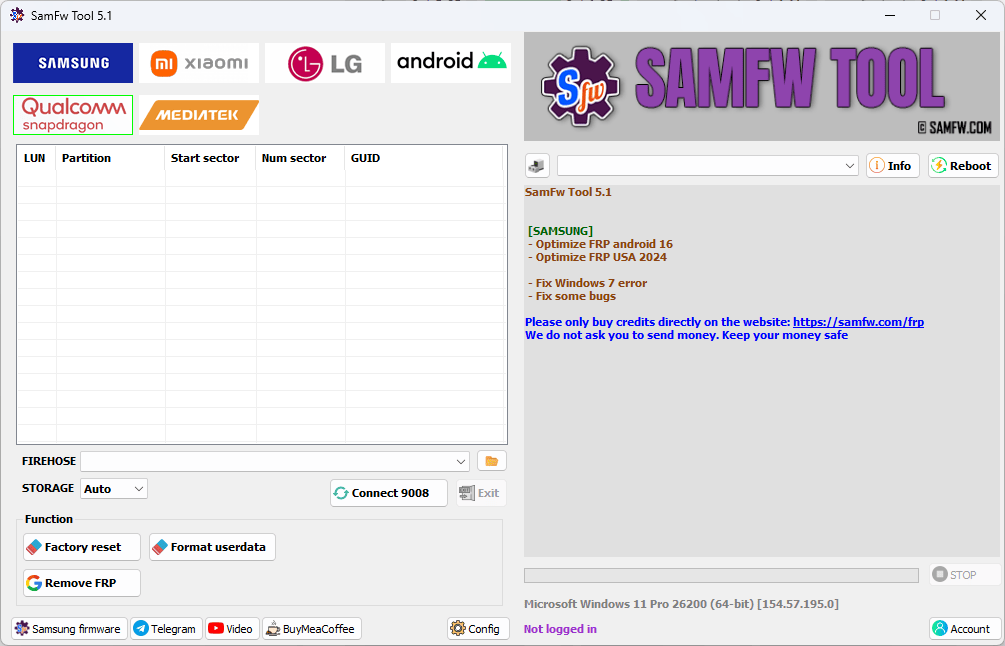 Samfw tools 5. 1 samsung xiaomi lg android unlock tool download 7 Samfw tools interface showing samsung xiaomi lg and android frp removal and unlock features