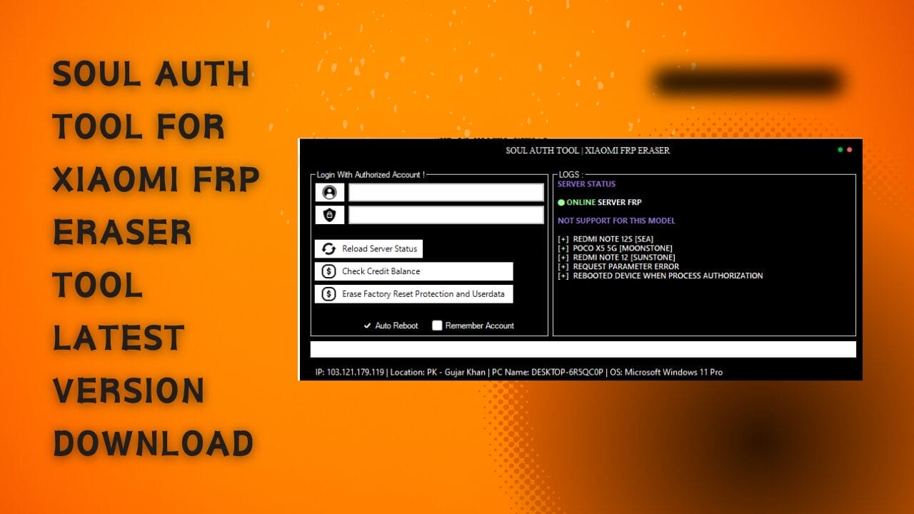 Soul auth tool xiaomi frp eraser download