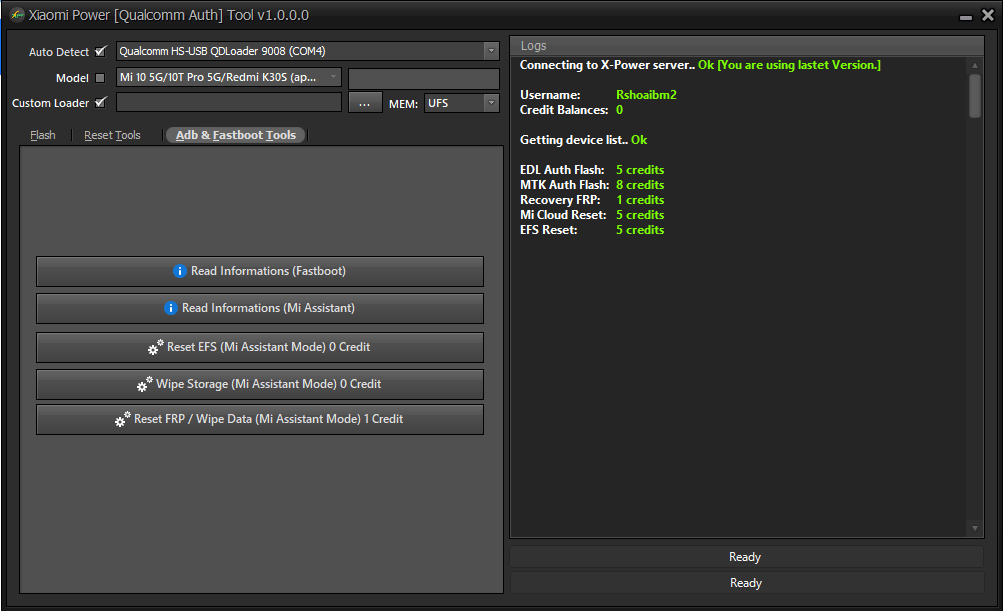 Xiaomi power qualcomm auth tool