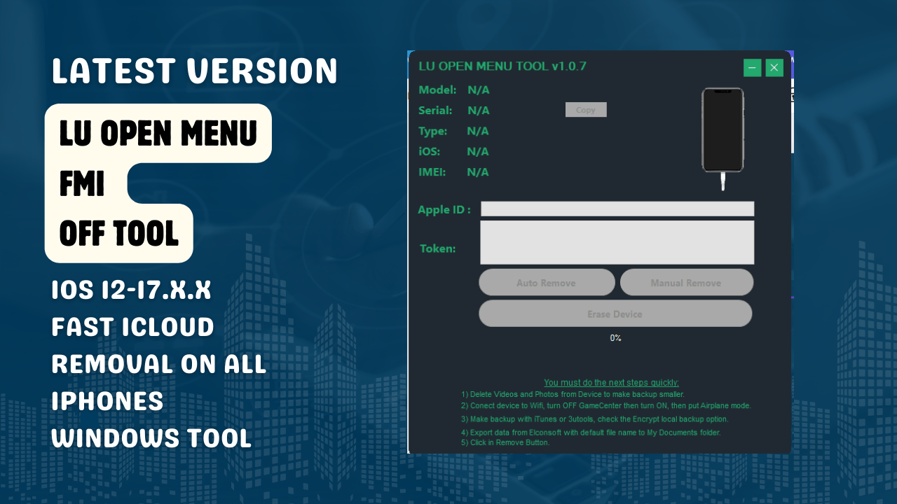 Lu open menu tool unlock icloud on ios 12-17. X. X