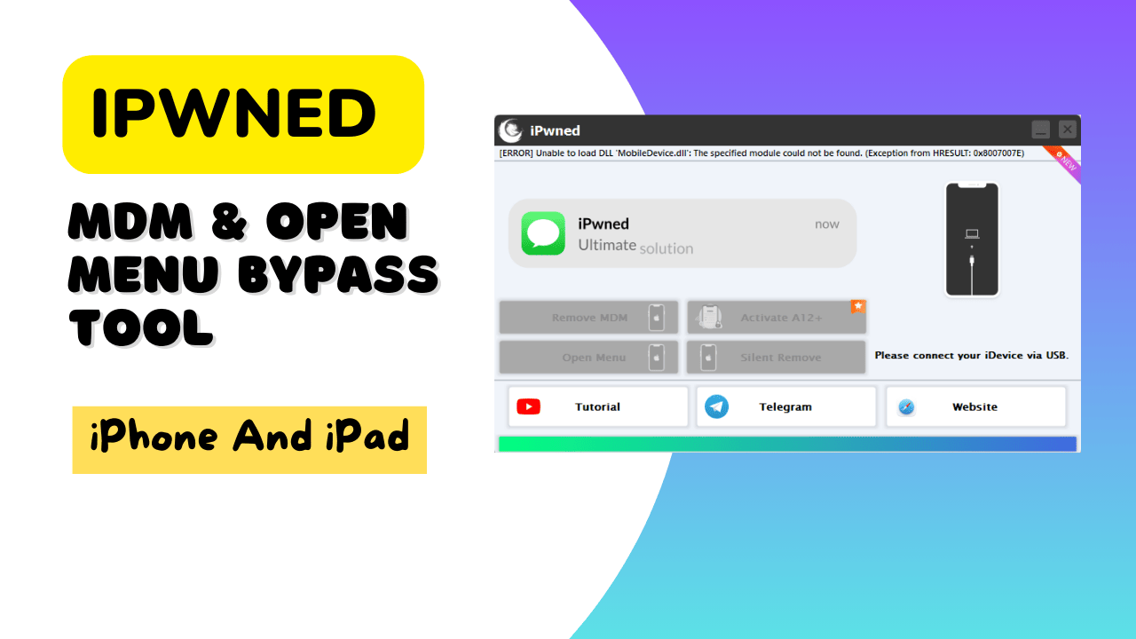 Ipwned free mdm & open menu bypass tool latest free download