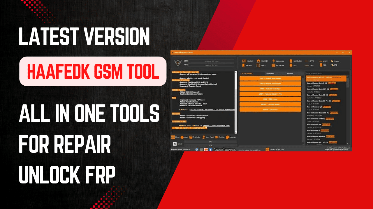 Haafedk gsm tool all in one tools for repair unlock frp