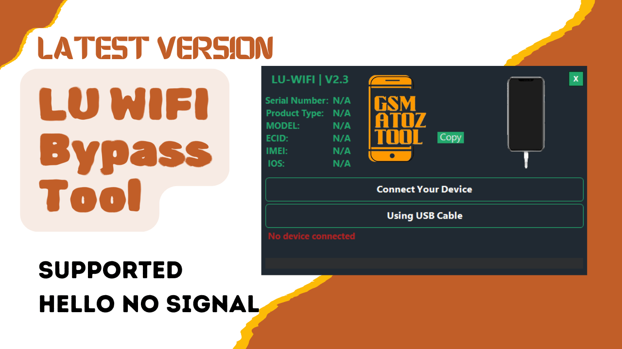 Lu wifi tool v2. 3 for iphone unlock hello no signal