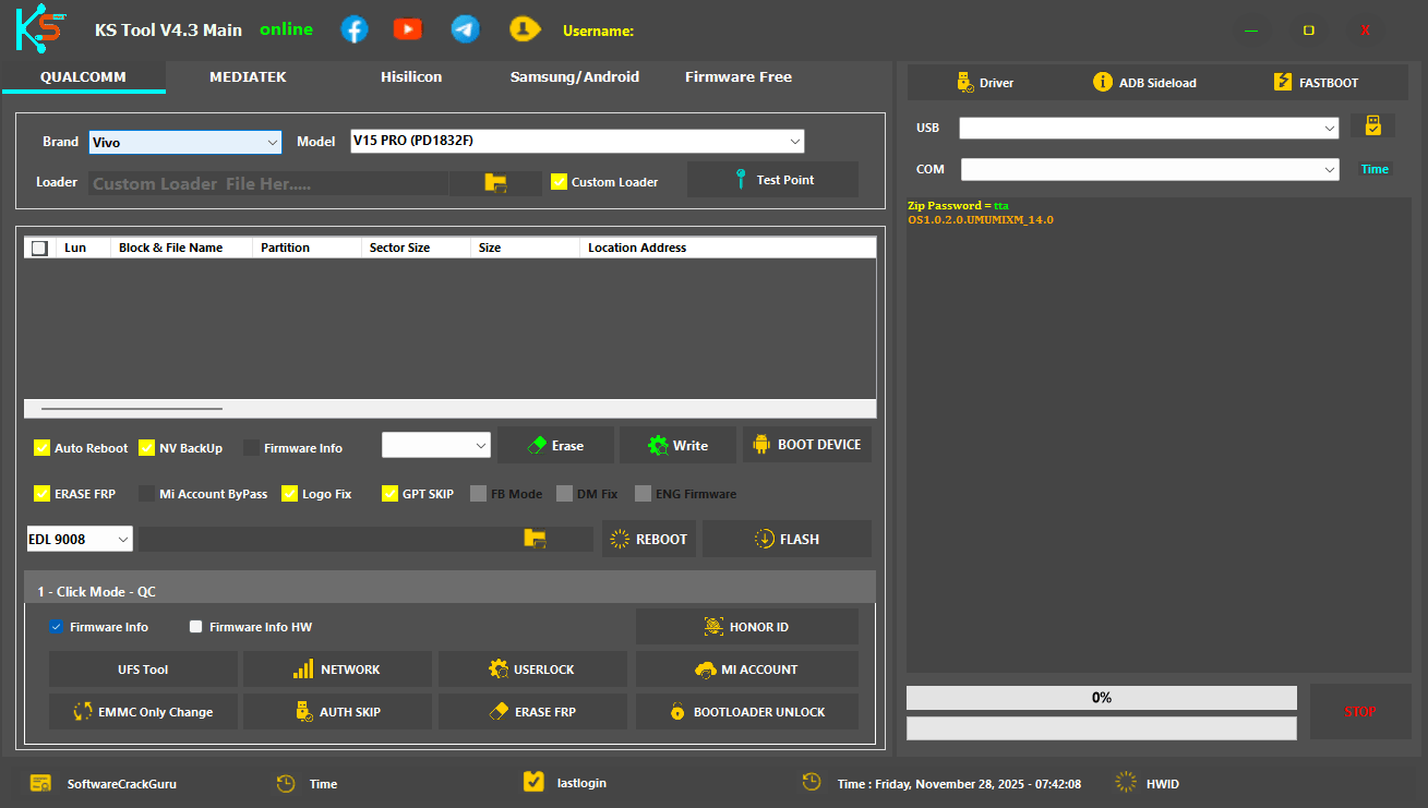 Ks tool v4. 3 unlocking and flashing tool for smart phones 2 Ks tool latest version download for qualcomm mtk hisilicon and samsung flashing and unlocking