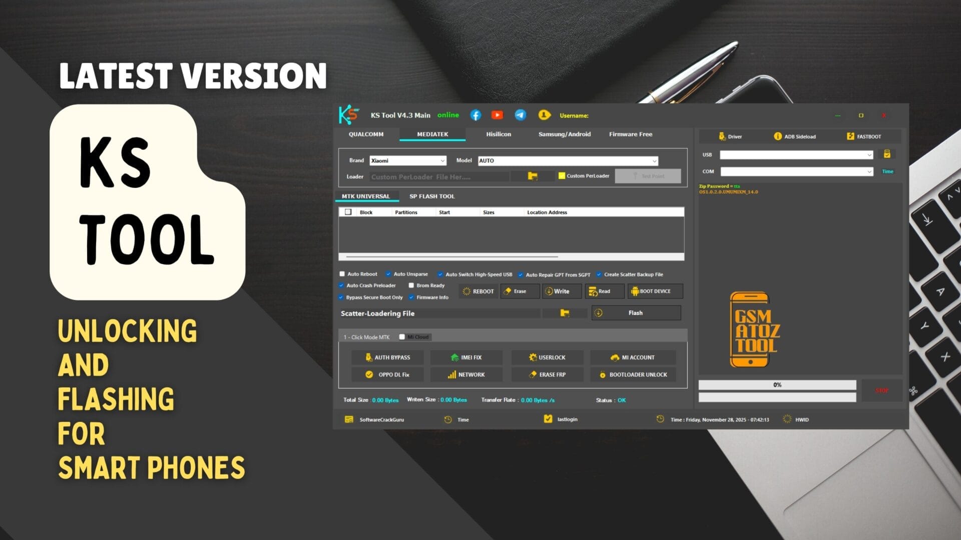 Ks tool v4. 3 unlocking and flashing tool for smart phones 1 Ks tool v4. 3 unlocking and flashing software for qualcomm mtk hisilicon and samsung devices