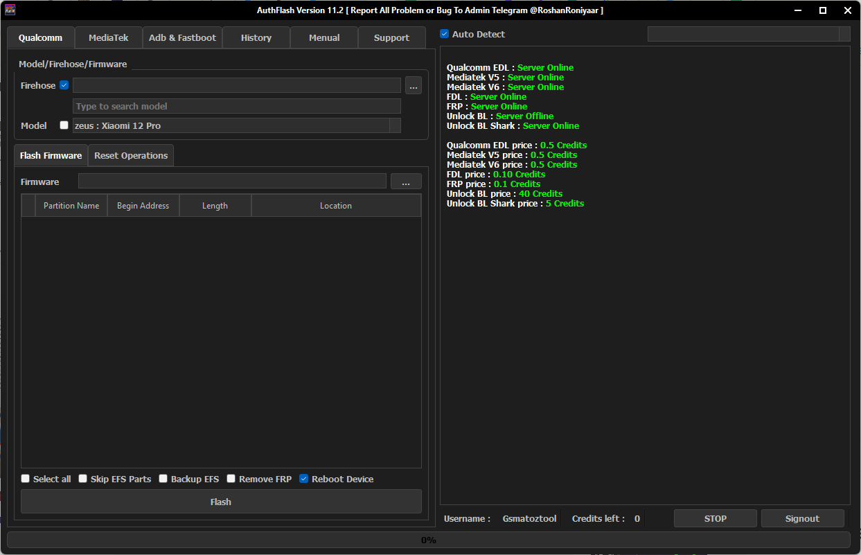 Auth flash tool Auth flash tool
