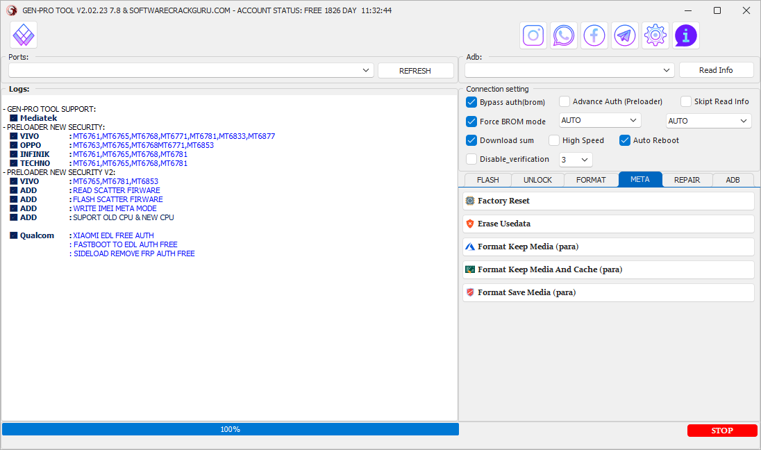 Genpro tool meta tab options - factory reset erase usedata keep media Genpro tool meta tab options - factory reset erase usedata keep media