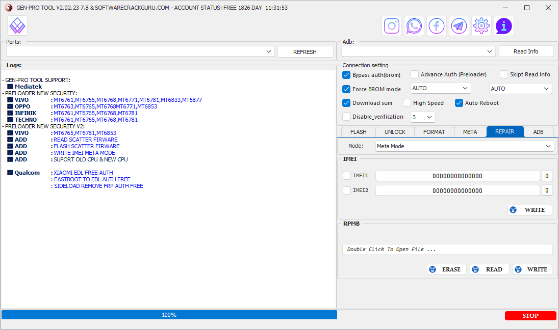 Genpro tool 2025 repair options - meta mode and preloader mode for android repair Genpro tool 2025 repair options - meta mode and preloader mode for android repair