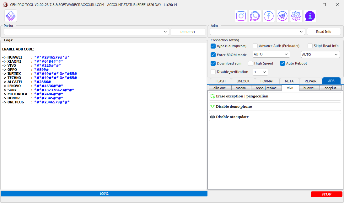 Genpro tool 2025 frp removal, imei repair & android unlock 3 Genpro tool 2025 vivo features - erase exception disable demo phone disable ota update