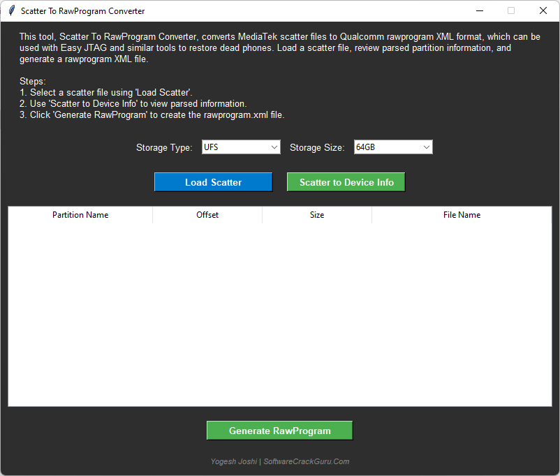 Scatter to rawprogram converter tool Scatter to rawprogram converter tool