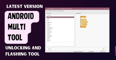 Android multi tool interface used for frp reset adb enable flashing and device repair functions on android phones.