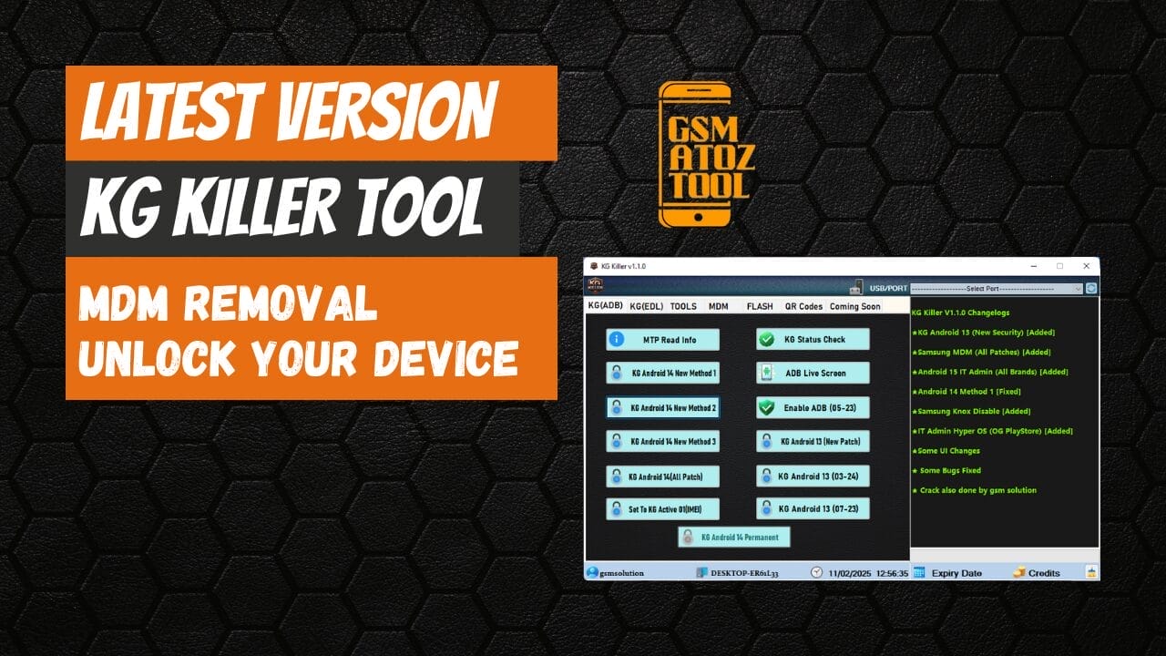 Kg killer tool v1. 1. 0 bypass samsung kg & mdm locks