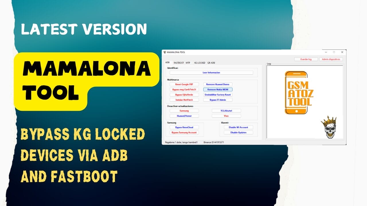 Mamalona tool download bypass kg locked devices adb and fastboot