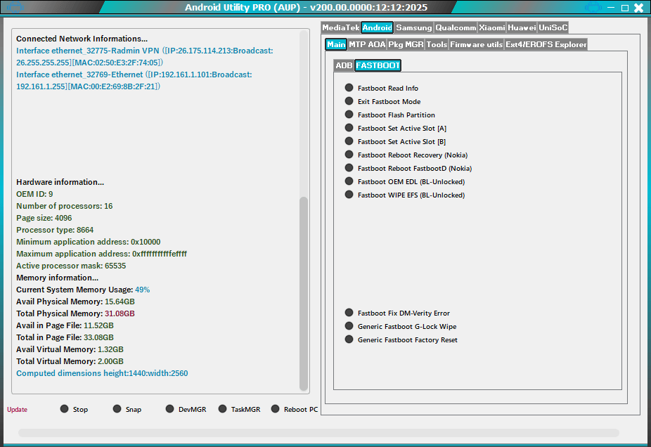 Android utility tool v200 rev (2) offline latest version unlock your device 9 Android utility mfdl latest features – mtk adb fastboot samsung frp bootrom meta tools