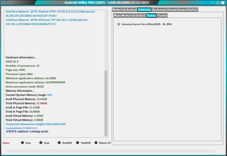 Android utility tool v200 latest version unlock your device 17 Android utility tool features list – bootrom meta mode adb fastboot samsung mtk functions