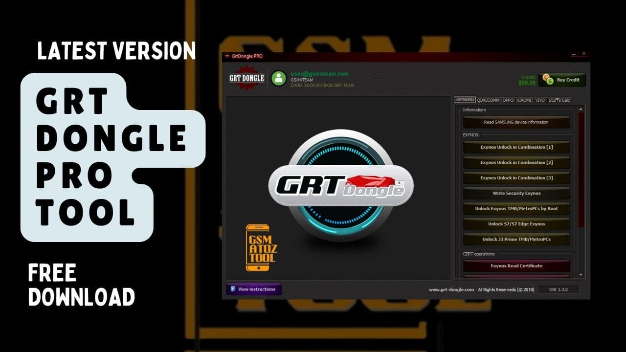 Grt dongle pro tool qualcomm tools frp/imei remove Grt-dongle-pro-tool