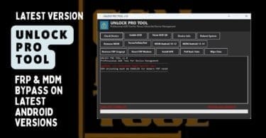 Unlock pro tool interface showing device info and adb options