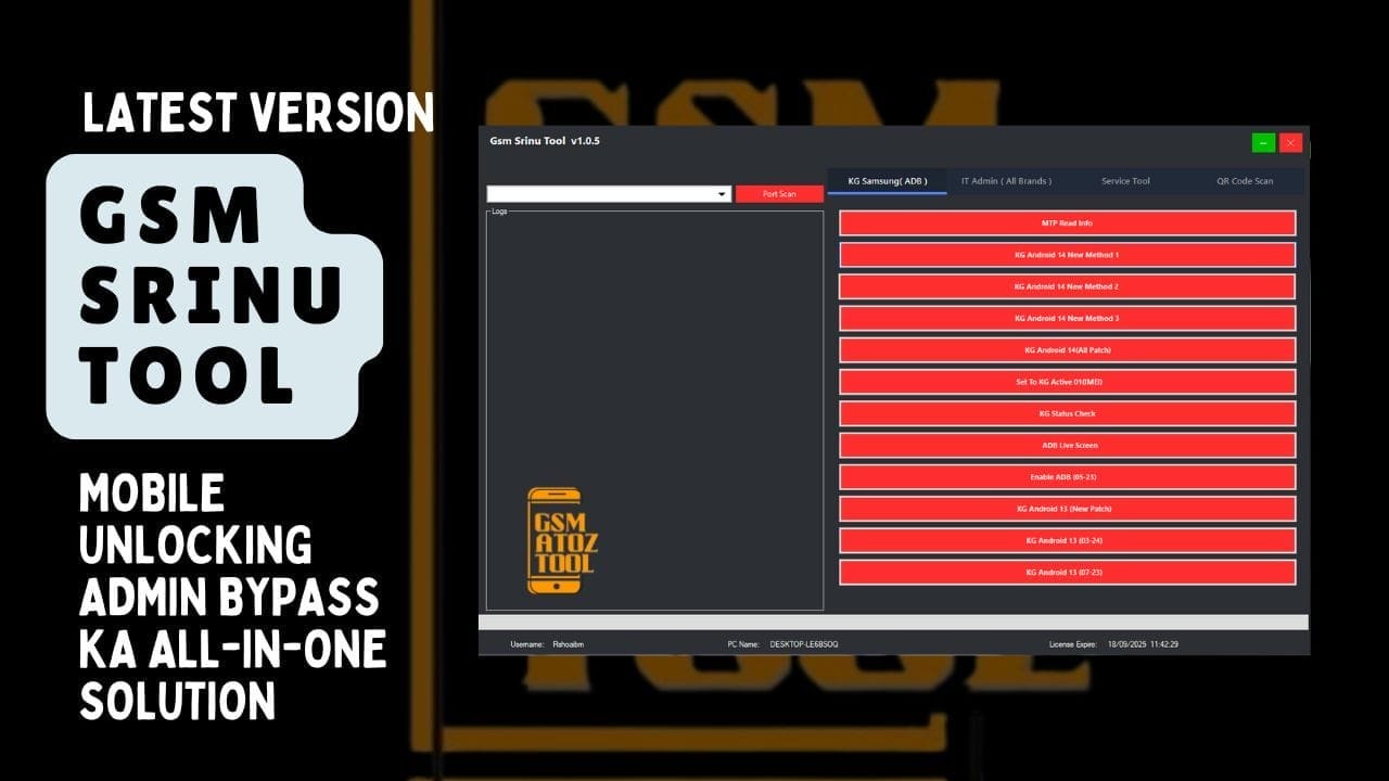 Gsm srinu tool mobile unlocking & admin bypass ka all-in-one solution Gsm srinu tool mobile unlocking & admin bypass ka all-in-one solution
