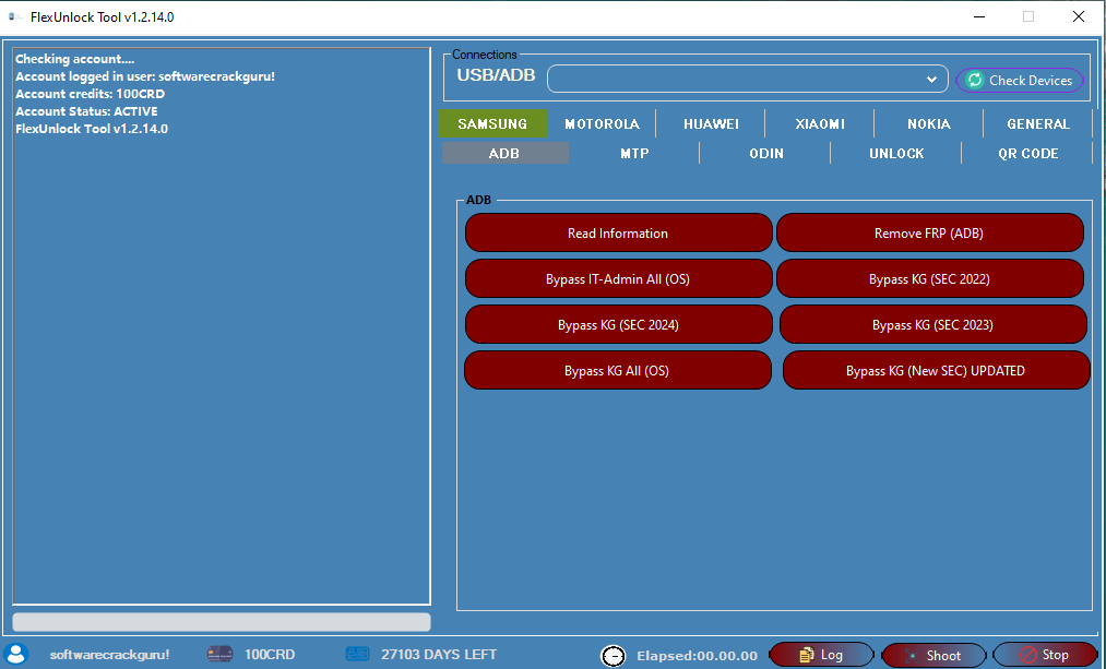 Flexunlock tool universal frp, kg, bootloader unlock 2 Flexunlock tool interface showing samsung xiaomi huawei motorola and nokia unlock features