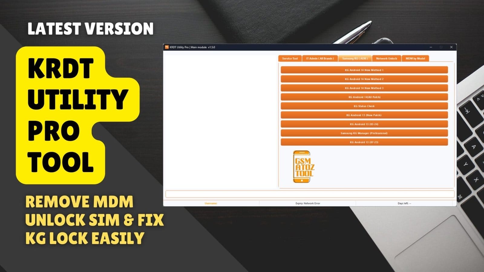 Krdt utility pro tool remove mdm, unlock sim & fix kg lock easily 1 Krdt utility pro tool latest version for android mdm removal and samsung kg unlock