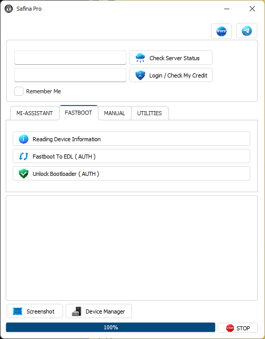 Safina pro tool for xiaomi fastboot to edl & frp account removal 3 Safina pro tool download interface for xiaomi fastboot edl mode and frp removal services
