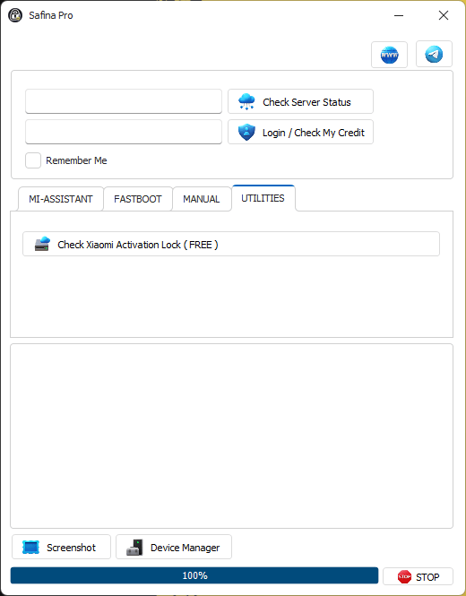 Safina pro tool for xiaomi fastboot to edl & frp account removal 5 Safina pro tool download interface showing xiaomi fastboot to edl and frp removal options