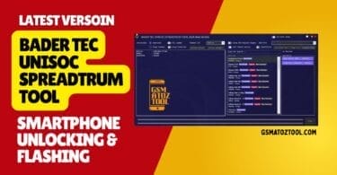 Bader tec unisoc spreadtrum tool interface showing flash diag and unlock features for unisoc phones