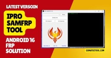 Ipro samfrp tool interface showing refresh device enable adb frp erase m1 and m2 options for android 16