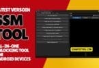 Ssm tool latest version showing software interface with it admin mdm and unlocking features for android devices.