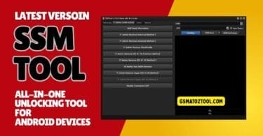 Ssm tool latest version showing software interface with it admin mdm and unlocking features for android devices.